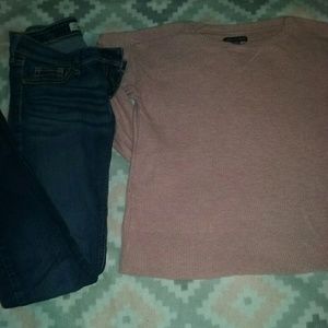 Hollister Size 1S W25 L29 Jeans,& Dusty PinkAE Top